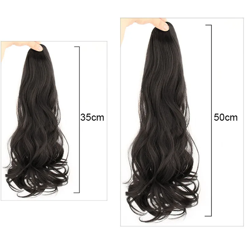 باروكة ذيل حصان واقعية للنساء مع تصميم مشبك طويل مموج عالي ذيل حصان طبيعي رقيق اصطناعي عصري مجعد ذيل حصان