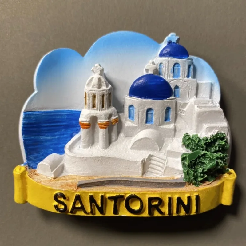 Grecja Santorini Magnesy na lodówkę Kefallinia Crete Pamiątki podróżne Naklejki na lodówkę Wystrój domu Prezenty ślubne