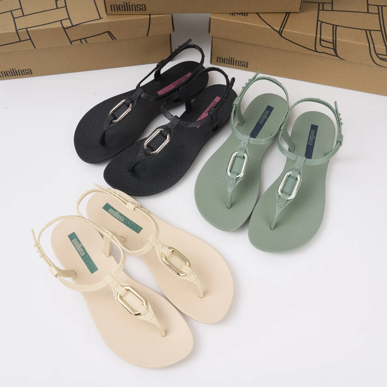 

Meilinsa Fashion Ladies' Versatile Outdoor Beach Sandals Summer 2026 Flat Flip Flops Vacation Women's Non-slip Beach Sandals