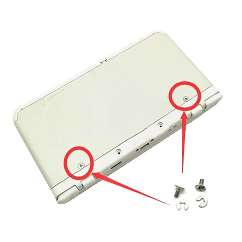 Perno seguro con arandela para 3DS/LL/XL, nuevos tornillos reparación 3DS/3DSLL/3DSXL para cubierta trasera batería, para
