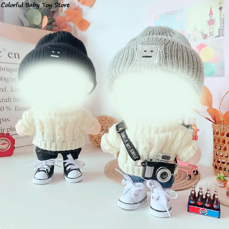 Doll Clothes Accessories For 20cm Idol Dolls Plush Toys Glasses Sweater Shoes Child Kids Toy Birthday Gift