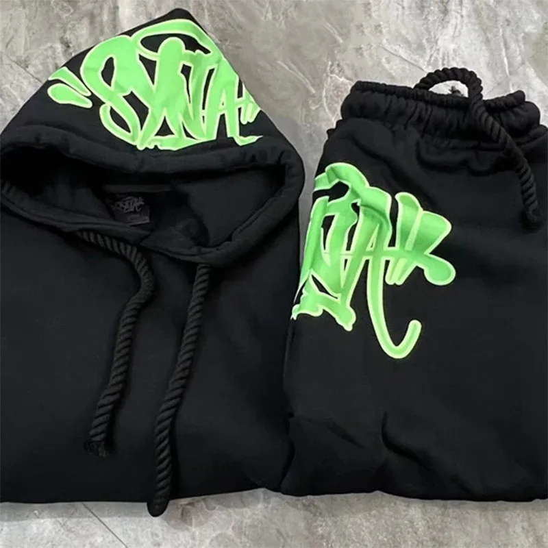 Syna World Hoodie and Sweatpants Set High Quality Y2K Harajuku Streetwear Designer Clothes Mens Synaworld Tracksuits