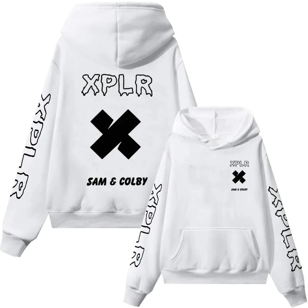 Xplr-Sudadera con capucha para hombre y mujer, jersey de manga larga con estampado de corazón, Sam y Colby Chainlink Merch