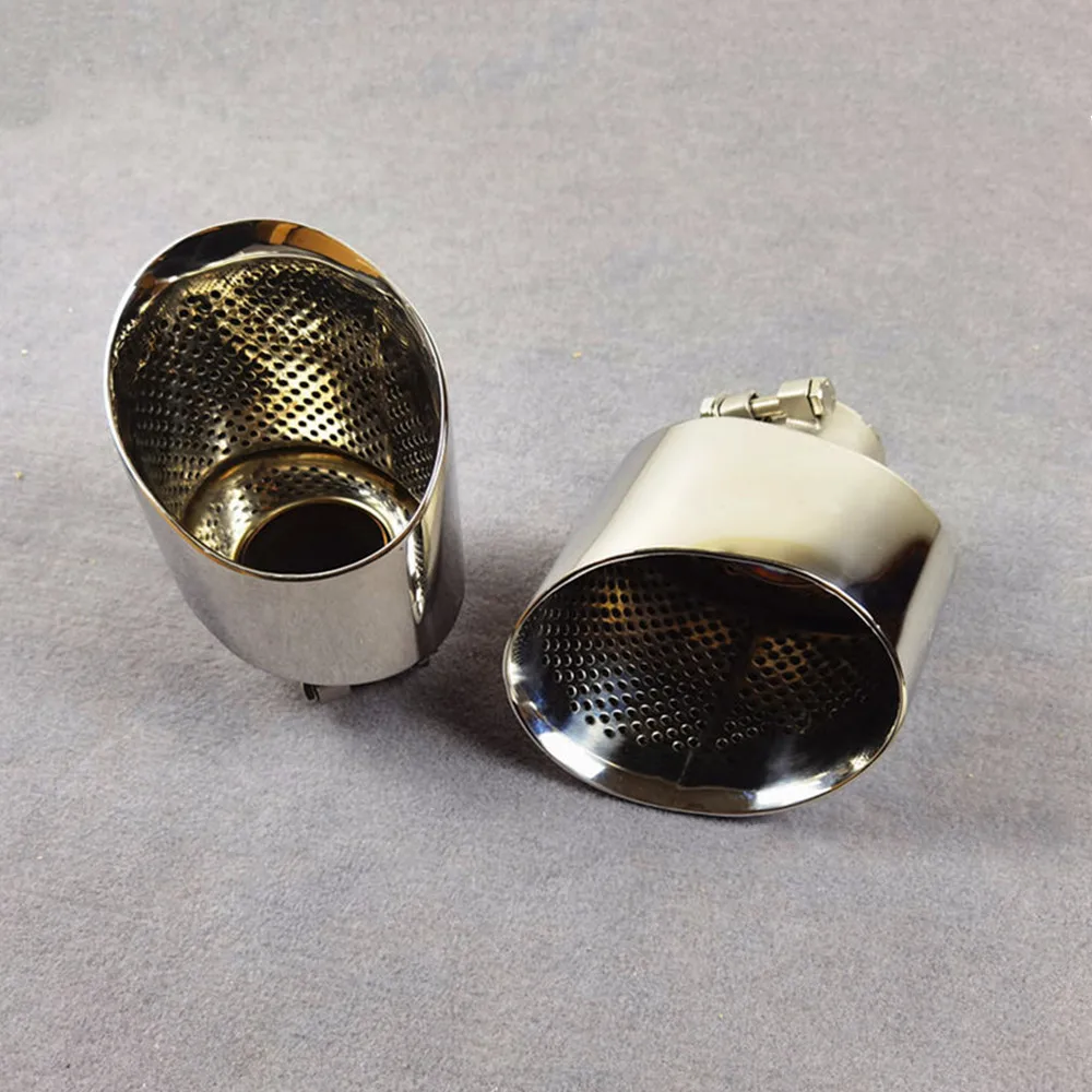 1 Pair Exhaust Pipe Muffler Tip For AUDI A3 Change RS3/A4 Change RS4 Stainless Steel Black/Silver Tail Throat Rear Nozzles