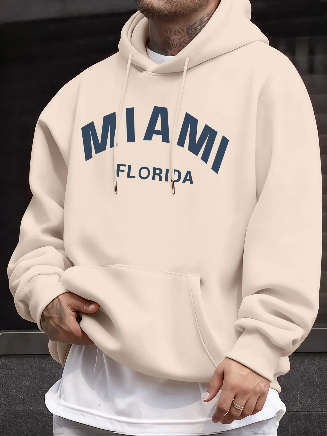 Miami Florida Usa Printed Pullovers Men Fleece Casual Sportswear Autumn Warm Fashion Clothing Unisex Loose Soft Hoodies