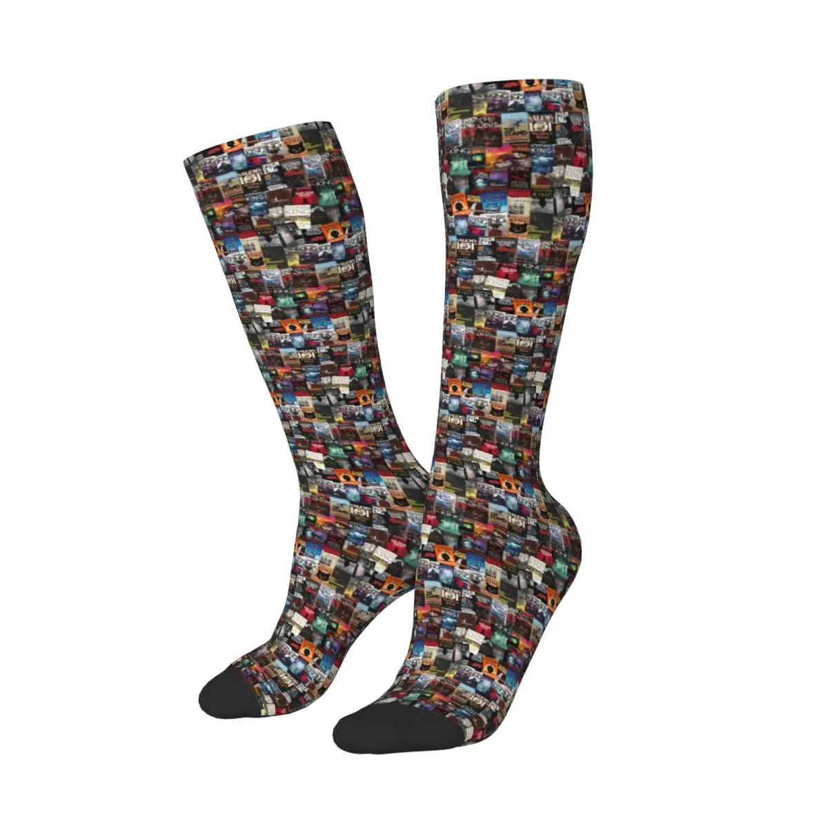 

Stephen King Book Covers, Horror Bookworm Socks Harajuku Stockings All Season Long Socks Accessories for Unisex Gifts