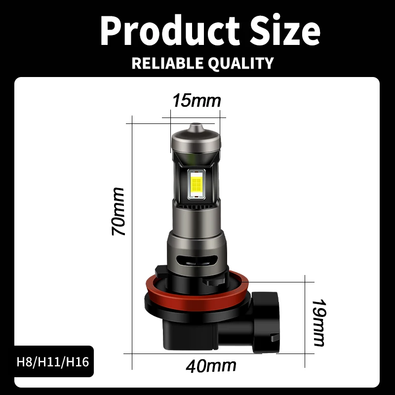 1/2PC For Kawasaki Ninja ZX10R ZX1000 ZX14 ZX1400C ZX1400A ZX6R ZX600R H11 Led Headlight Bulb High Low Beam For Motorcycle H8 H9