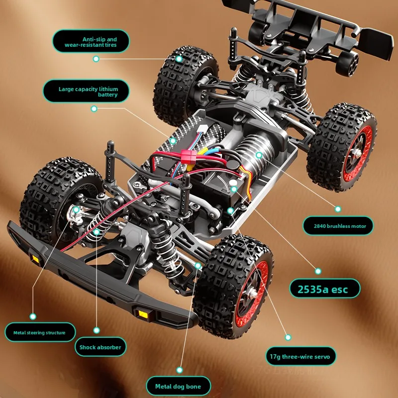 RC 4WD Koolborstel Korte Truck JJRC C8820 1/18 RC Hoge Snelheid Off-road Truck Model Nieuwe RTR Crawler RC Speelgoed