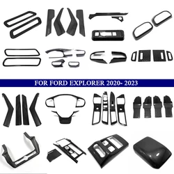Car Accessories for Ford Explorer 2020 2021 2022 2023 ABS Carbon Fiber Interior Kit Dashboard Console Decoration Cover Trim