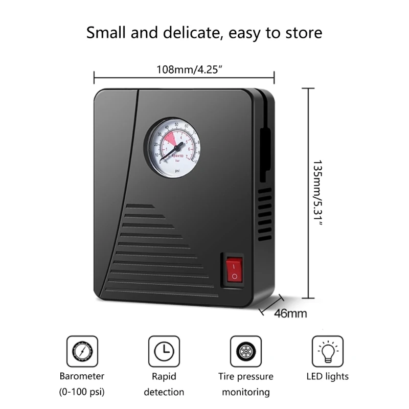 Compressore d per gonfiaggio elettrico senza fili per pneumatici per auto, pompa gonfiabile per pneumatici elettrici