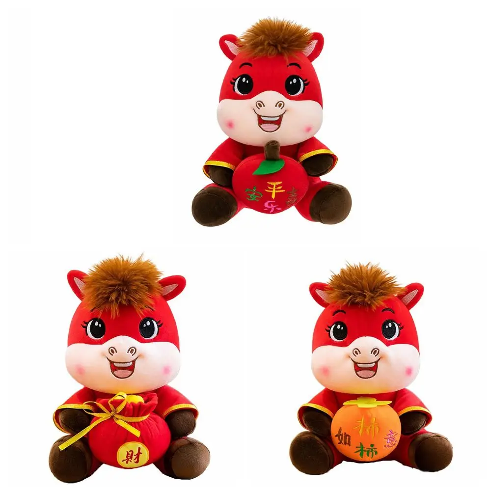 Grappige mascotte paard geluk creatief gevuld paard pluizig schattig dierenriem pony beeldje verjaardagscadeau