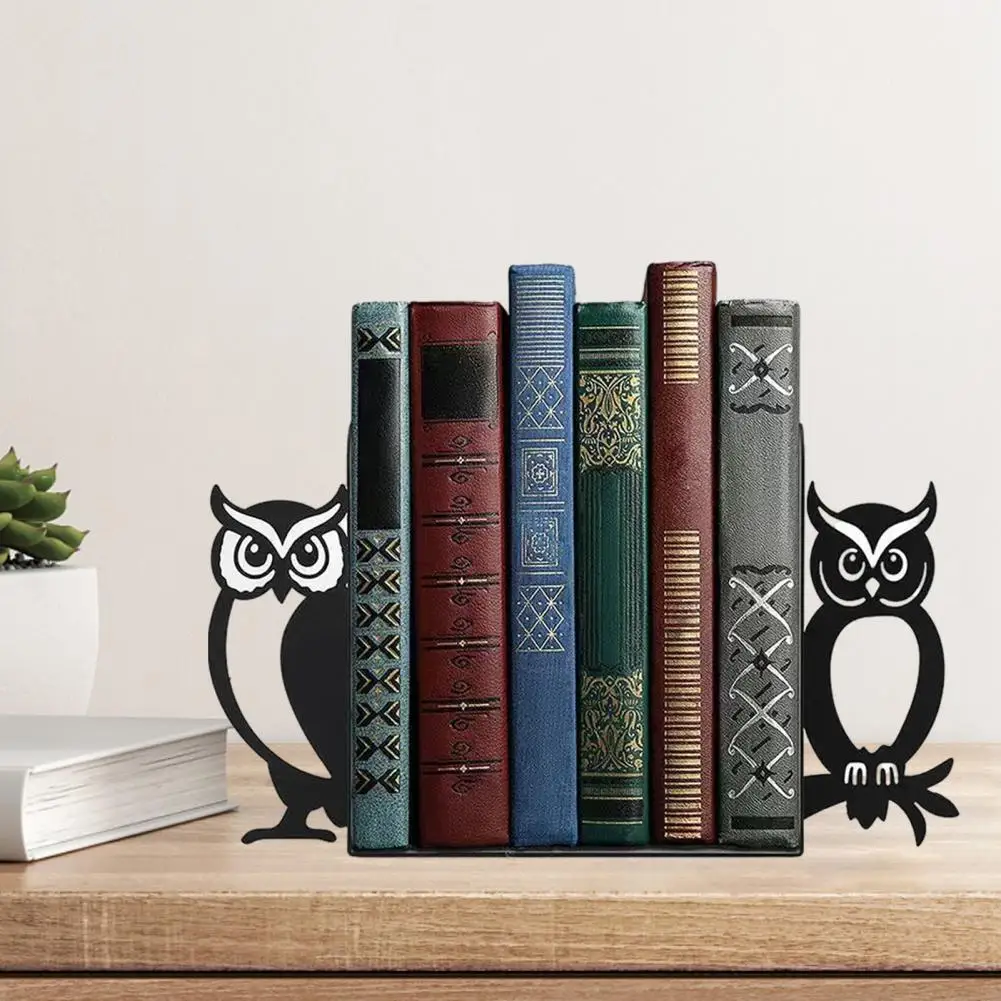 Small Footprint Bookend Bookend Cute Cat-shaped Wooden Bookends Decorative Desk Organizers Adorable Home Office Shelf for Books