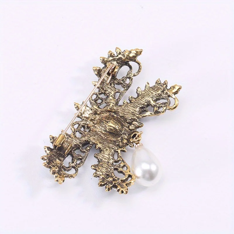 Exquisite Vintage Bow Pearl Brooch Pendant Corsage Ladies Costume Corsage Pin