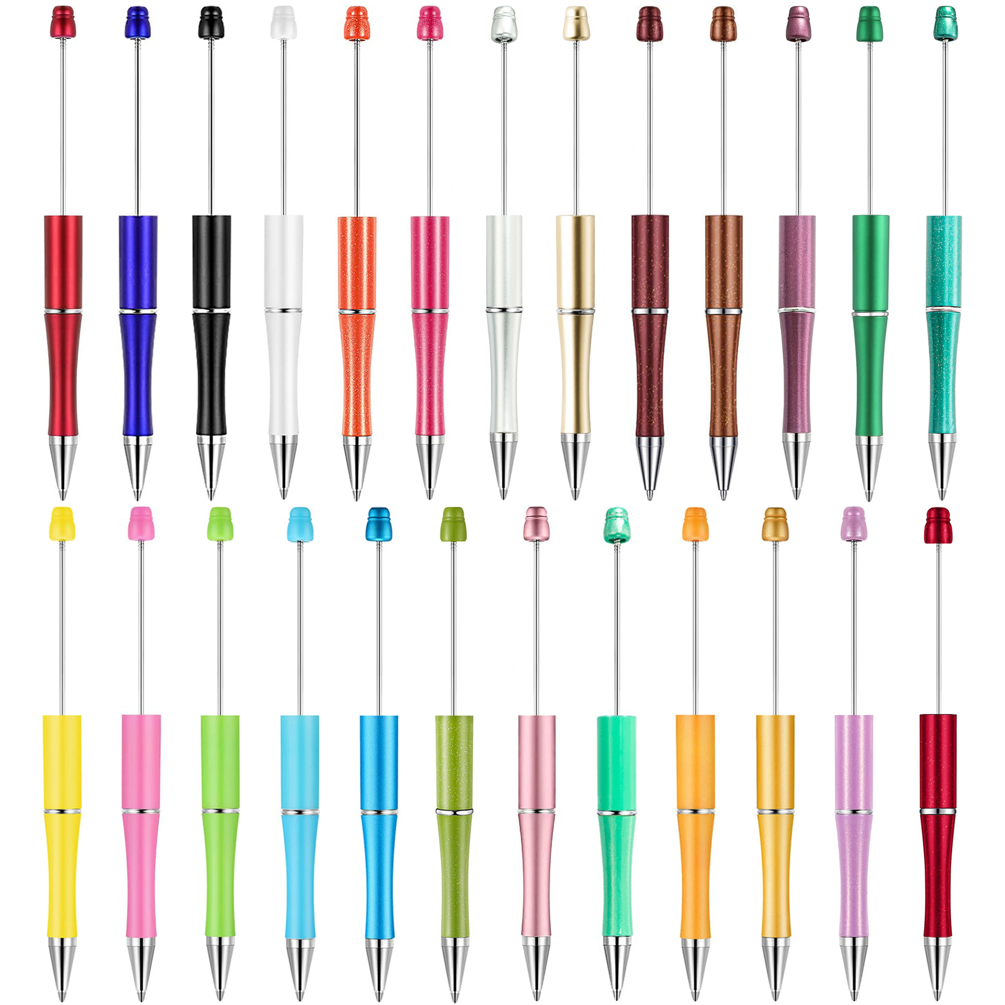 

5Pcs DIY Plastic Beadable Pen Bead Ballpoint Pen Gift for Kids Personalized Ball Pens Signature Pen