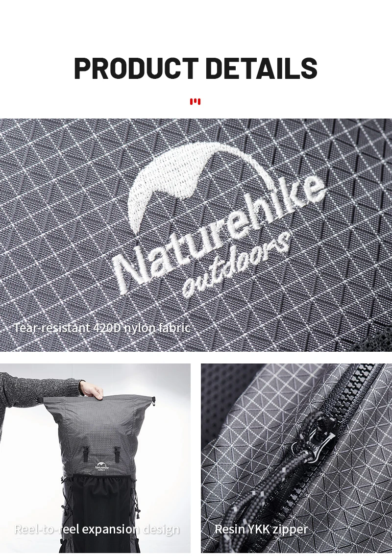 Naturehike Wanderrucksack, Outdoor-Sporttasche, 60 + 5 l, großes Fassungsvermögen, ergonomisches Design, Rucksack, Camping, Reisen, wasserdichter Rucksack – Detail 14