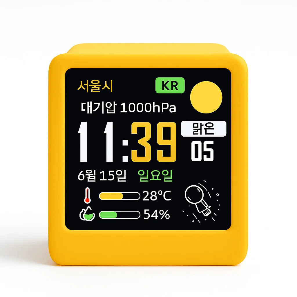 

Custom Korean WiFi Desktop Weather Alarm Clock, Mini Electronic Desk Decor Gift