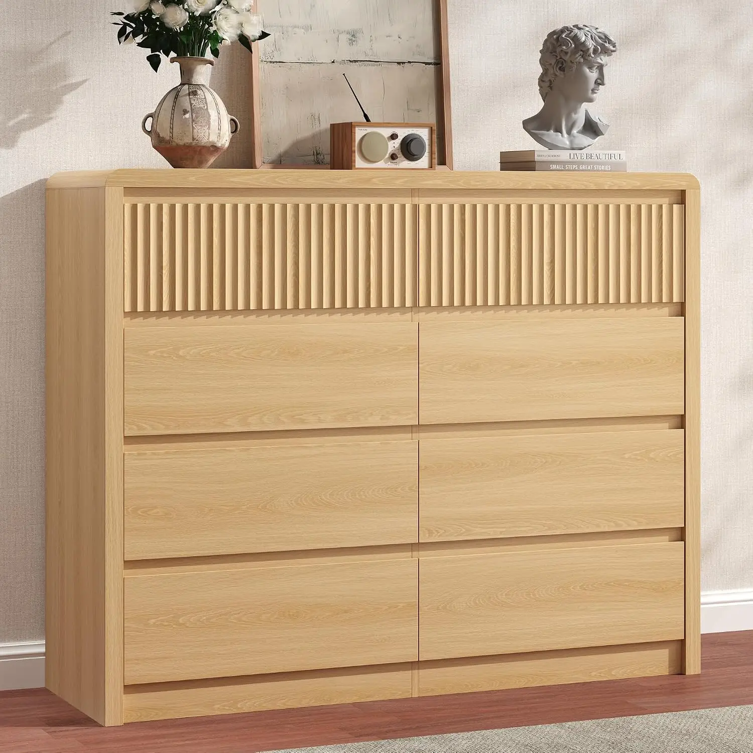 Fluted 8 Drawer Dresser, 50