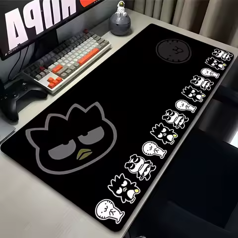 Kawaii Black Penguin Mouse Pad PC Anime Bad Badtz Maru Keyboard Rug Laptop Sanrio Gaming Accessories Mousepad XXL Soft Desk Mat