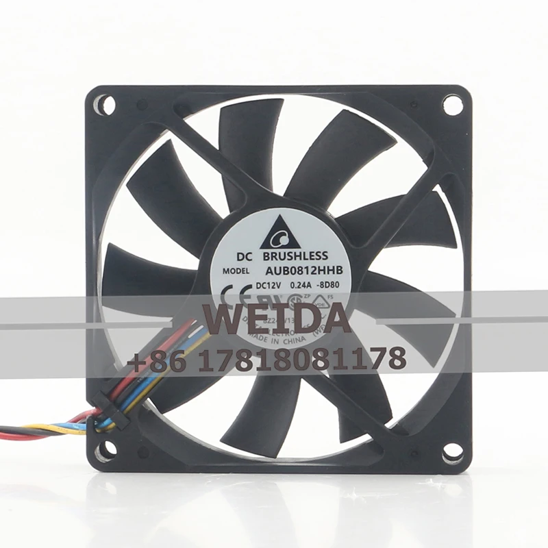 

Delta 12V 0.24A AC EC 8015 mute dual ball computer chassis PWM speed control AUB0812HHB cooling fan