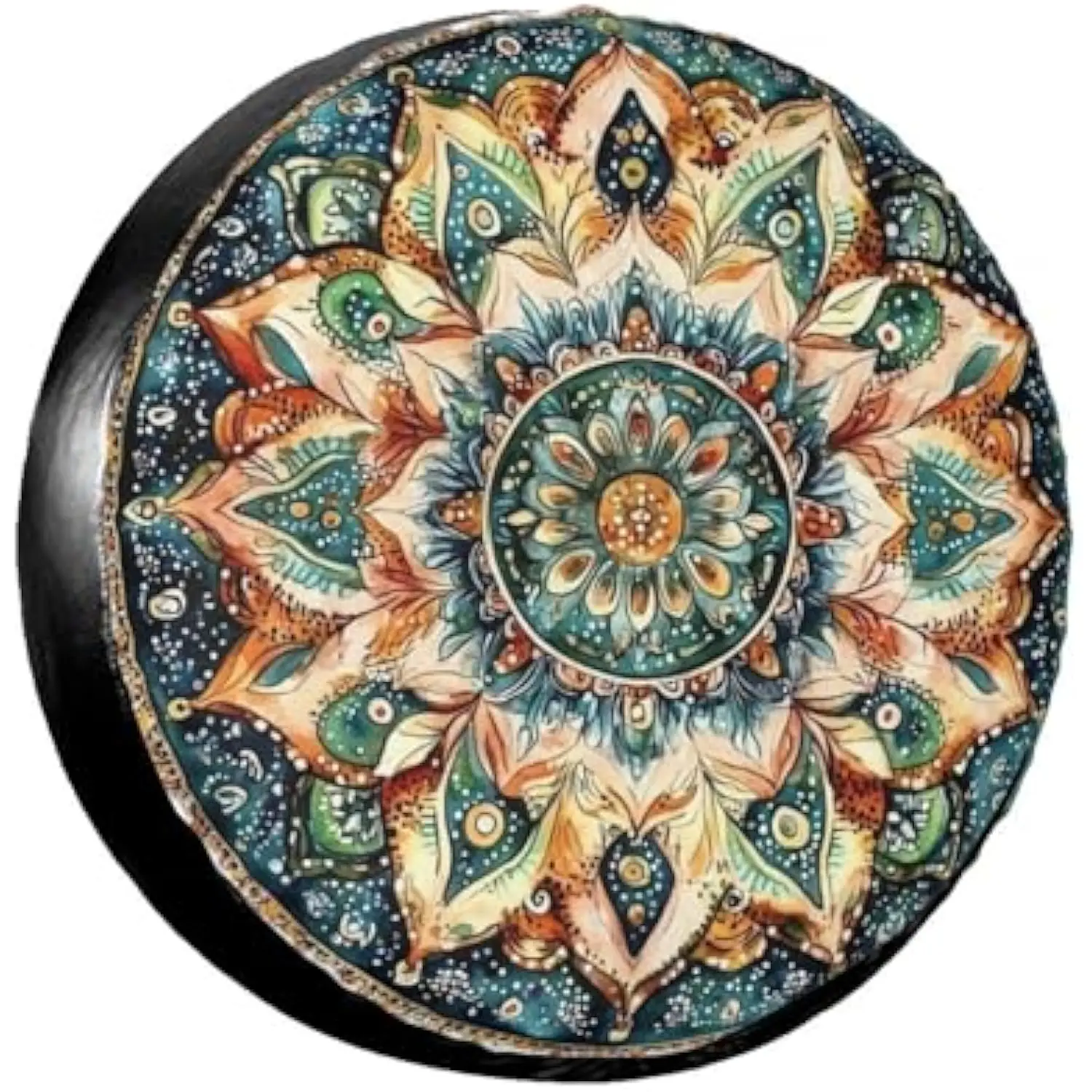 

Green Mandala Spare Tire Cover Boho Waterproof Wheel Protector for RV SUV Trailer Camper Travel