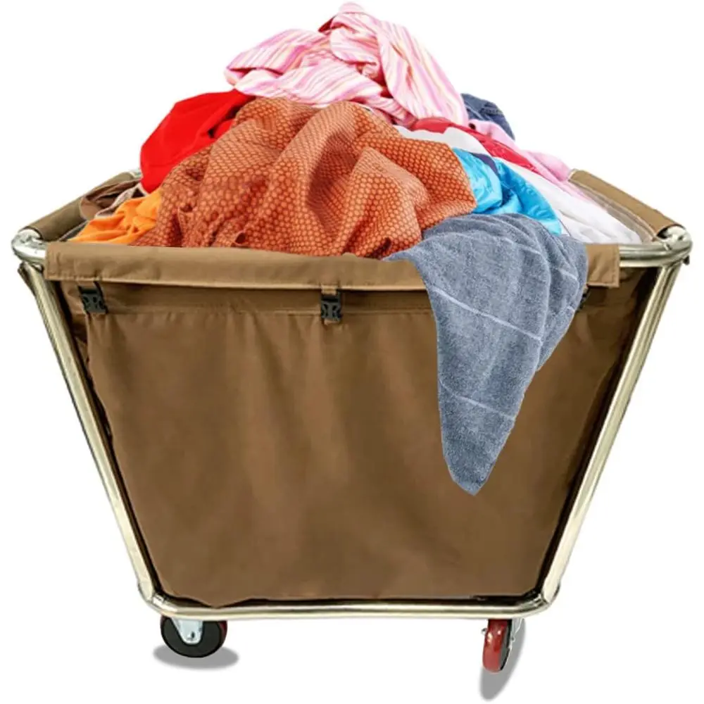 

Прочная тележка для белья на колесиках для коммерческого использования, гостиницы и дома — прочная корзина для одежды для легкой транспортировки