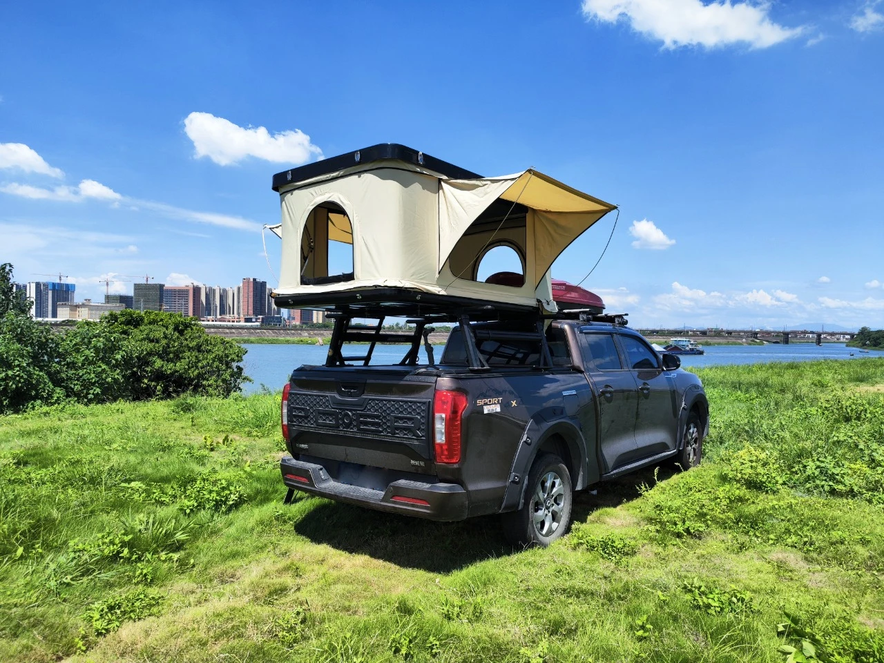 Ultralight ABS Plastic Shell Side Open Style Folding Roof Top Tent Hard Shell Car Roof Top Tent Van Roof Top Tent For Camping