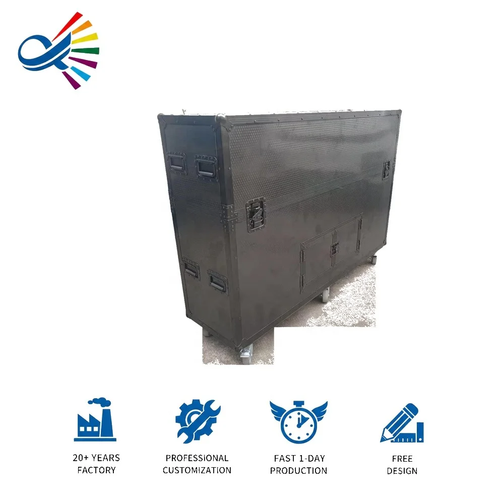 Customized Motorised Lift Electric Lift Flight Road Case For 55'' 65'' 86'' 75'' LCD LED TV Plasma Screen Equipment Flight Case