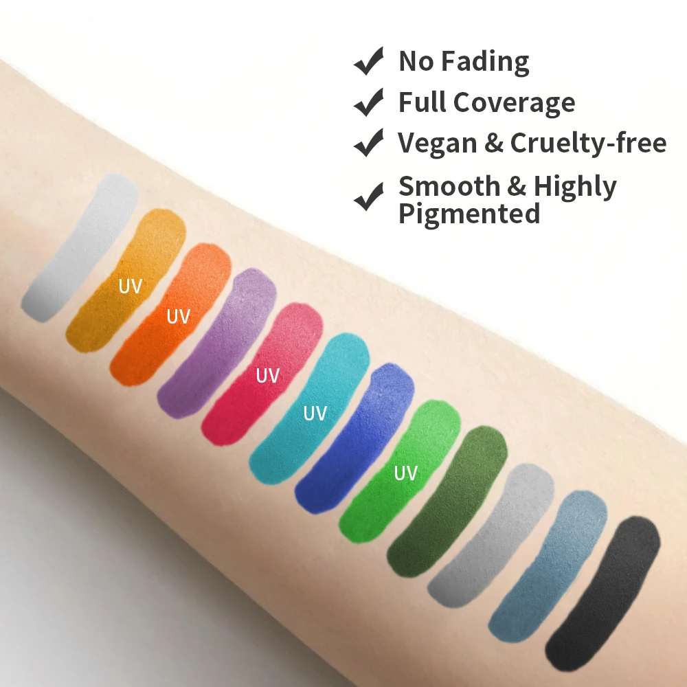 هالوين الوجه الطلاء عصا الاطفال وهمية الدم الأبيض الوجه اللوحة الأشعة فوق البنفسجية الإسفار هالوين امرأة تأثيري ماكياج الجسم طلاء الوجه