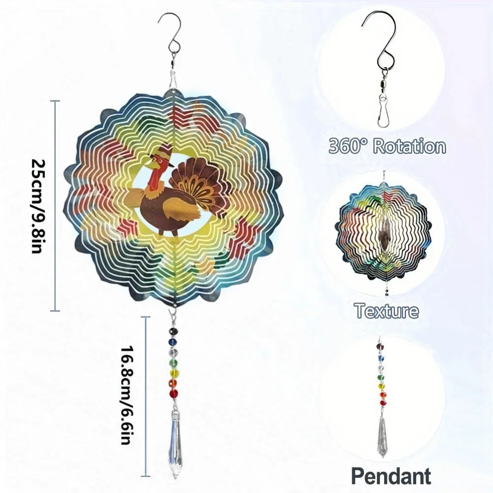

3D Hanging Rooster Wind Chime Garden Outdoor Courtyard Porch Terrace Decoration High-selling Tool Accessories