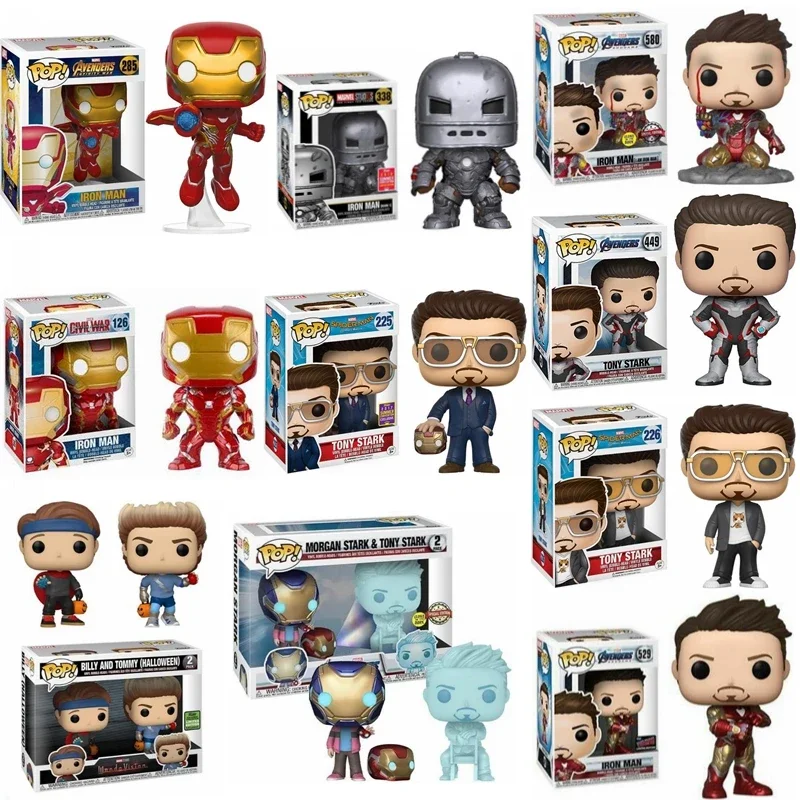 Disney Funko POP Avengers Iron Man 580 #   Tony Stark Morgan Stark 225 #   2 #   338 #   529 #   126 #   285 #   Juguete de Modelo Articulado para Niños, Regalo