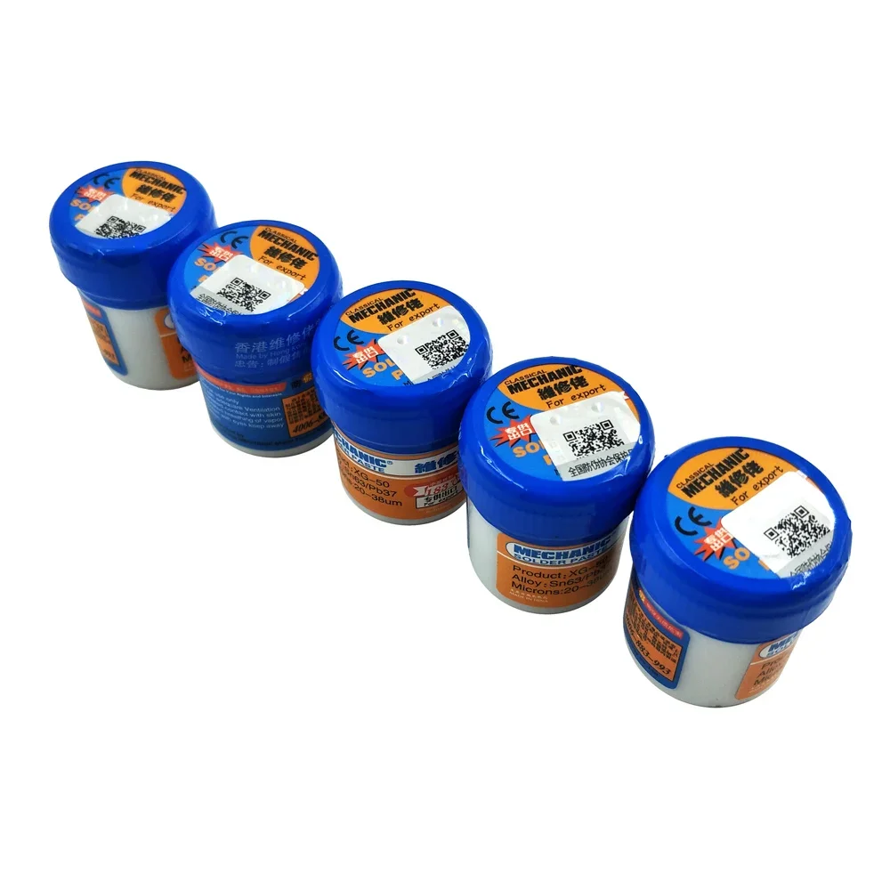 

5pcs/lot XG-50 Solder Paste No-clean Sn63 Pb37 Flux 20-38 Microns 183 Celsius Melt Point XG50 Mechanic Solder Soldering Flux