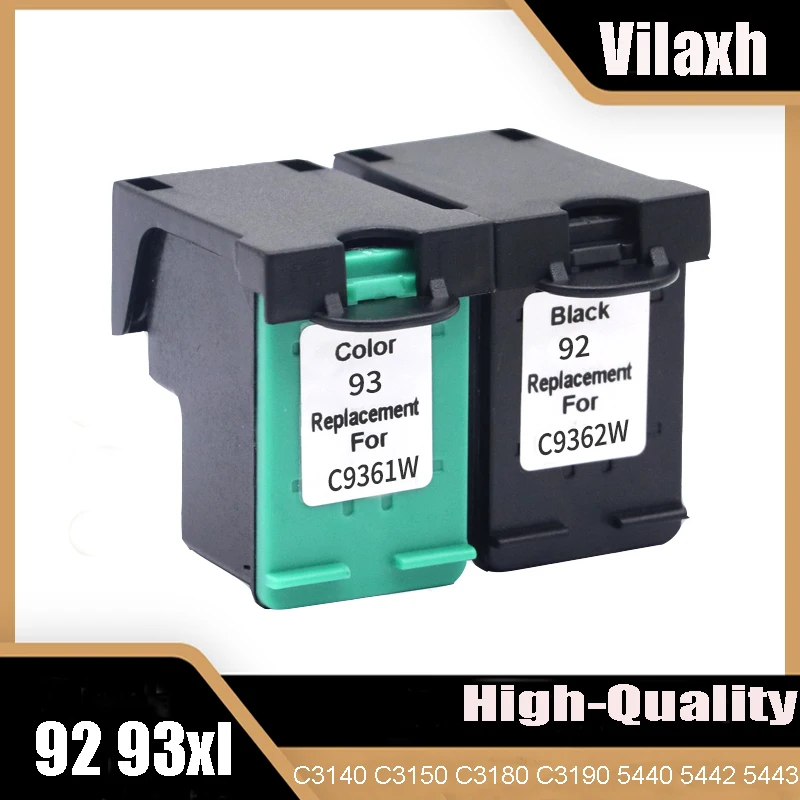 Vilaxh For HP92 Compatible Ink Cartridge Replacement For HP 92 93 Deskjet C3140 C3150 C3180 C3190 5440 5442 5443 1507 1510