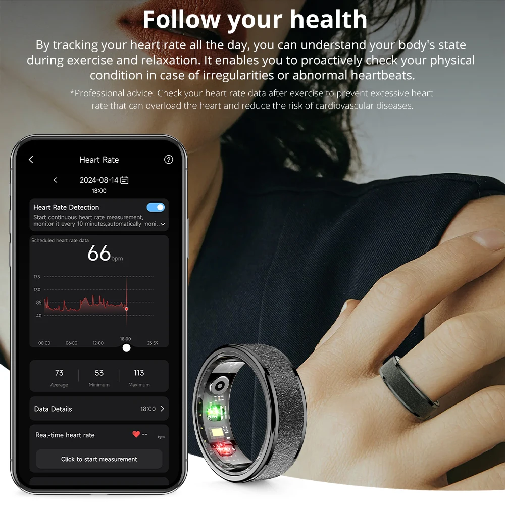 R10 Smart Ring with Charging C - Smart Ring Step Calorie Fitness Monitor recension och pris