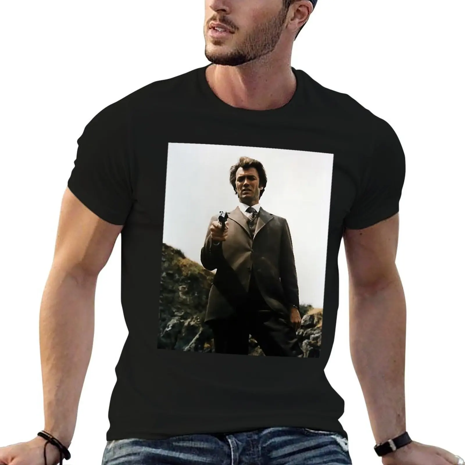 Clint actor Eastwood (4) T-Shirt blacks cotton man t-shirts shirts men graphic