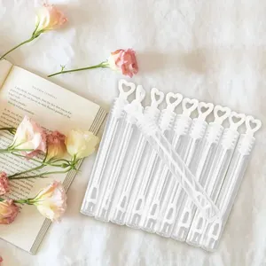 Love Heart Stabröhre für Gäste, rustikale Hochzeitsgeschenke, Geburtstagsfeierdekoration, Kinderspielzeug, Babypartygunst, Meerjungfrau Blasenseifenflasche 8 Hauptverkäufe rustische Steckdosen - №7