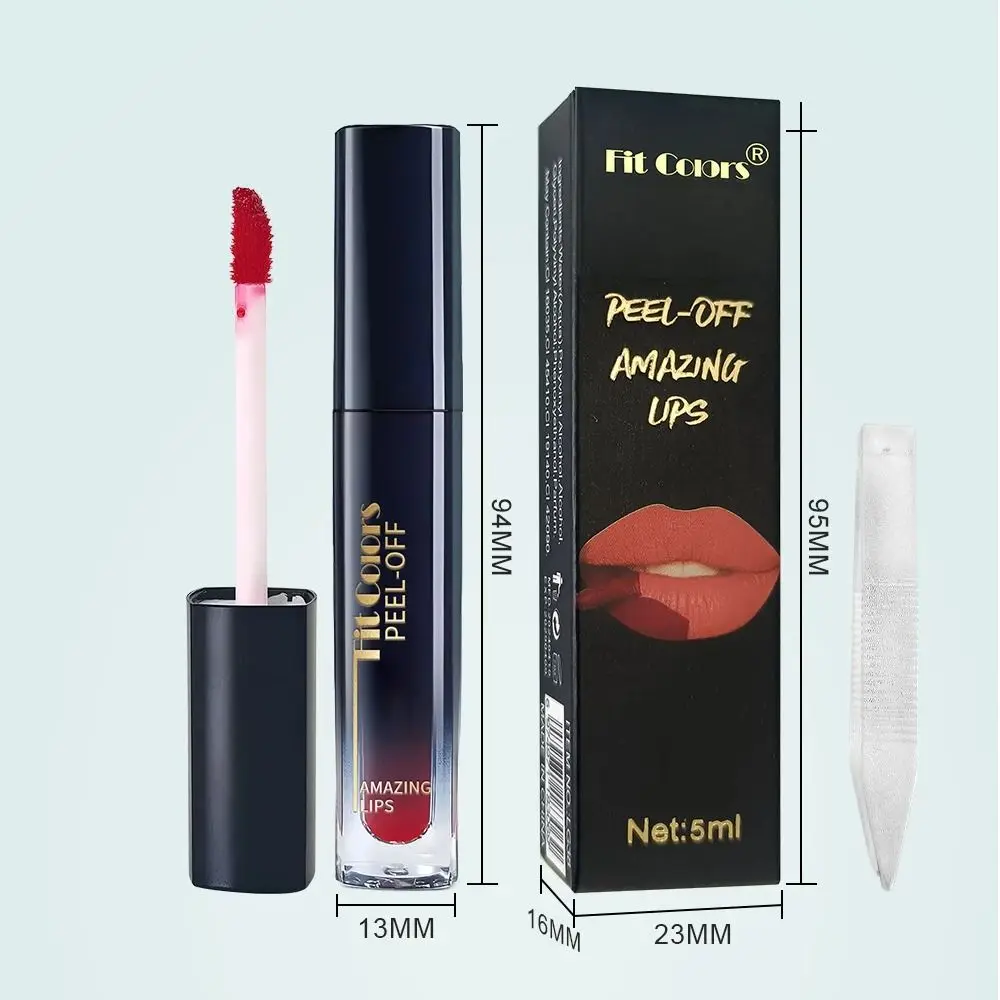 ดินสอเขียนขอบปาก 6 สีใหม่ ลอกออกได้ ติดทนนาน กันน้ำ ลิปสติกเนื้อแมทท์ ไม่ติดแก้ว บำรุงริมฝีปาก ลิปกลอสแบบลอกออกได้