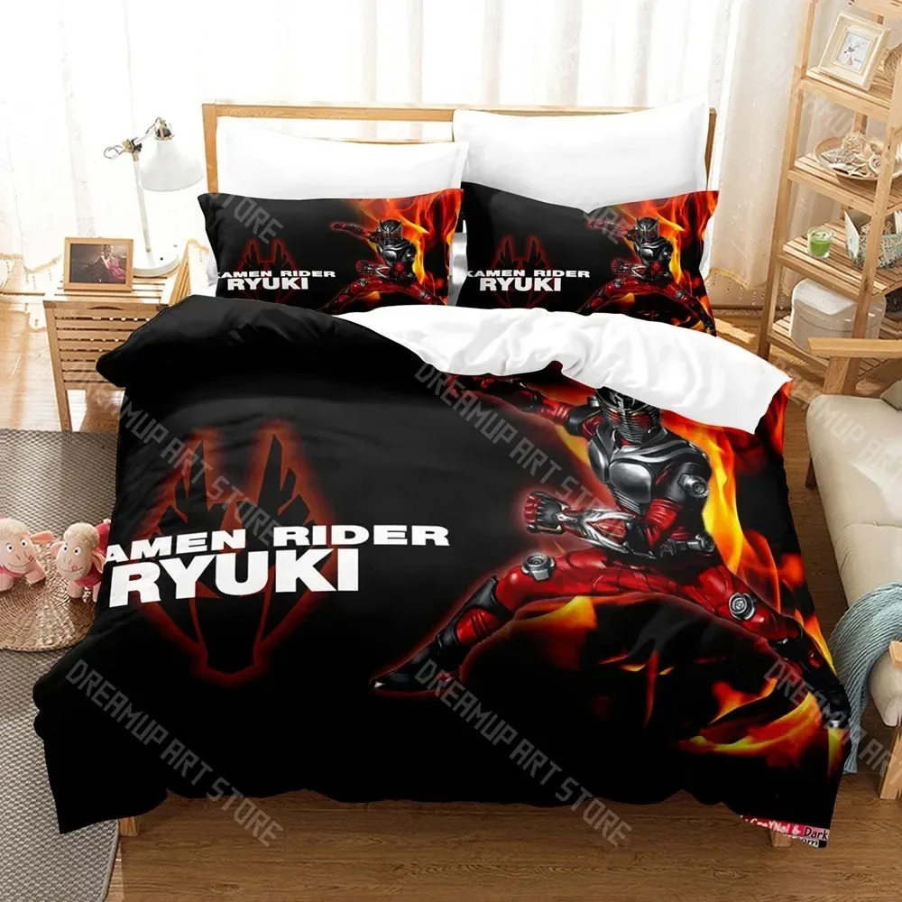 3D Printed Kamen Rider Bedding Set for Boys Girls Duvet Cover And Pillowcase Included Twin Queen King Full Single Double Sizes