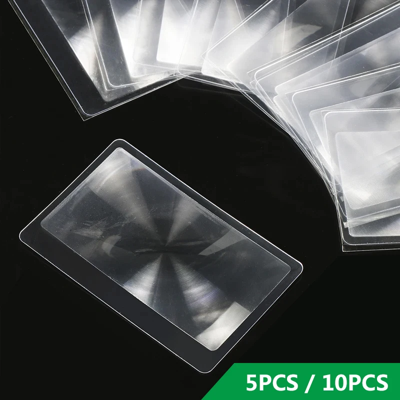 10PCS/Set 3X Ultra-thin Magnifier Loupe Magnifier Magnification Magnifying Fresnel LENS Magnification 3X