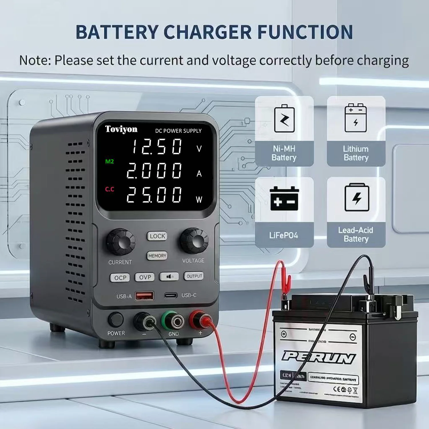 DC Laboratory Power Supply 30V 60V 120V Adjustable Bench Power Supply Preset Current ON/OFF 4 Groups Parameter Memory Storage