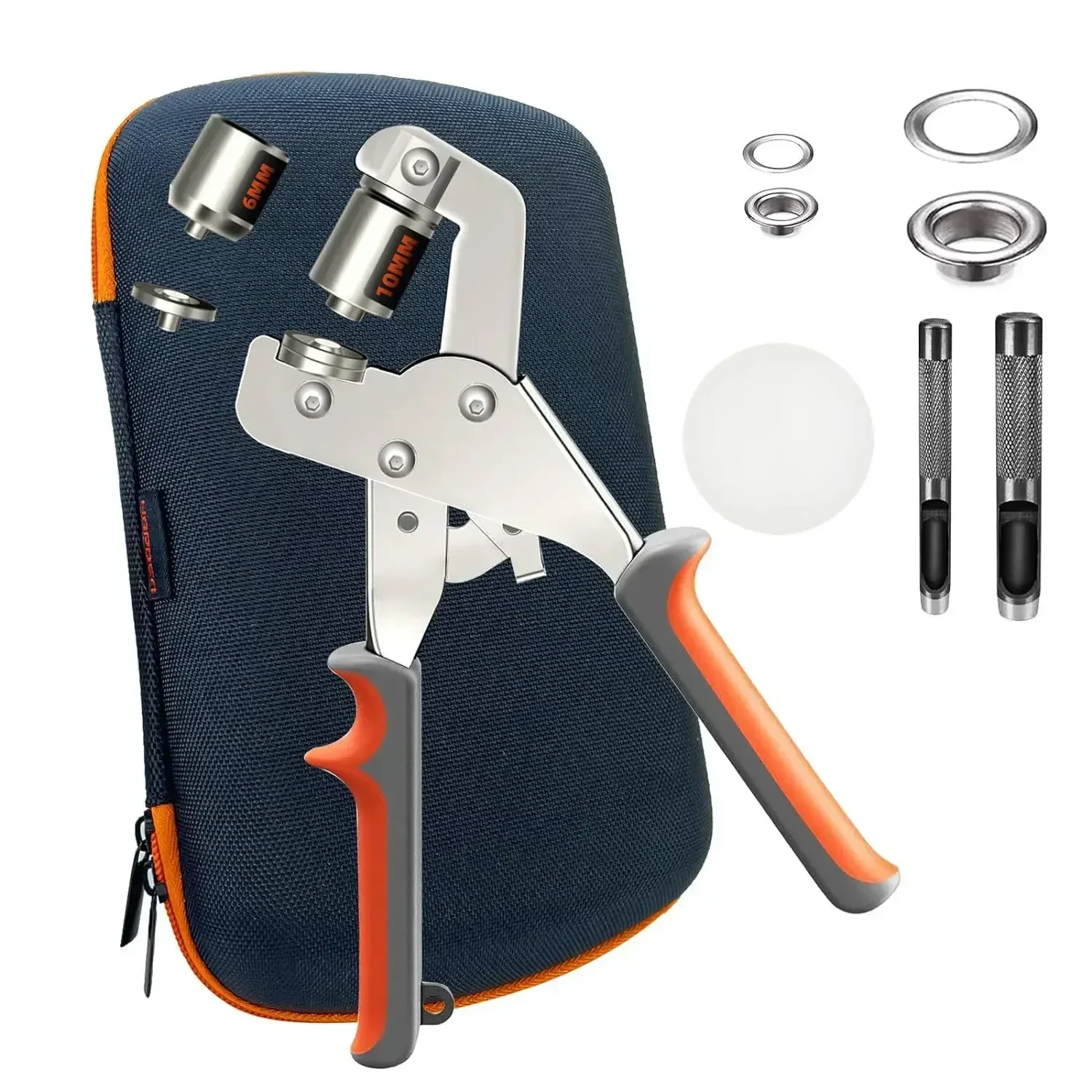 6/10mm Grommet Tool Kit Handheld Hole Punch Pliers Portable Grommet Hand Press Machine Manual Puncher Manual Gas Eye Pliers