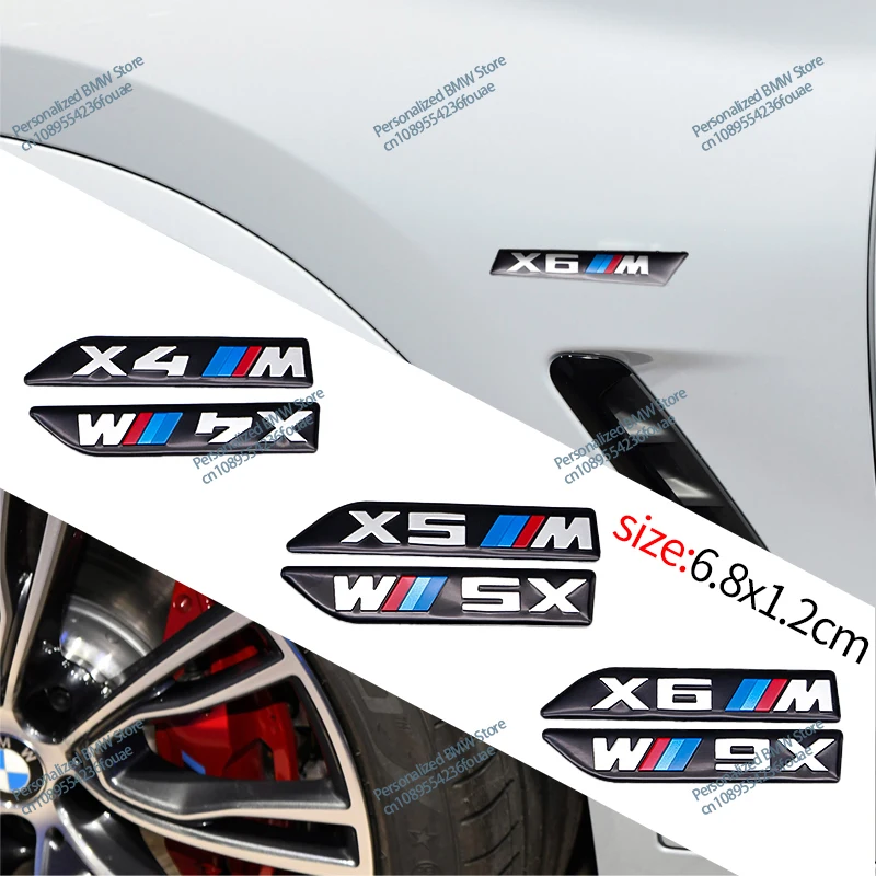 3D ABS X Logo Car Body Side Badge Body Rear Trunk Decor Sticker Car Modification For BMW M Power X1 X3 X5 X7 E71 Car Accessorie