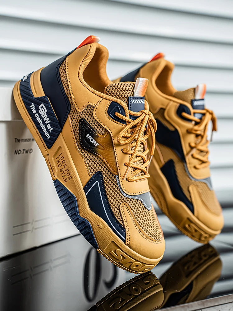 Breathable skate shoes. Men's fashionable casual sports shoes, outdoor street shoes, trendy and versatile men's shoes, suitable