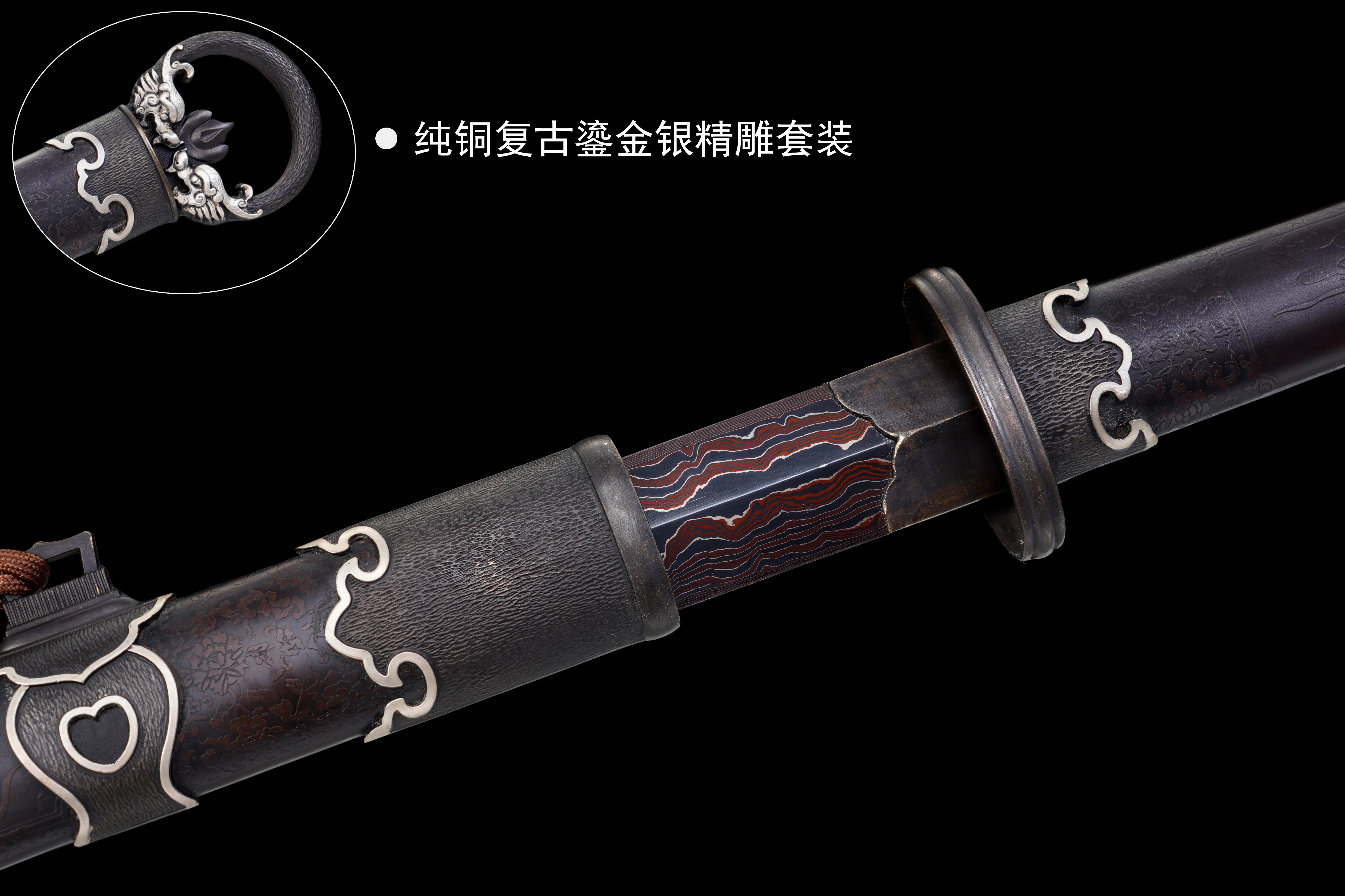 Medieval replica of the Malaysian leather-steel folding twisting sharp samurai sword katana full tang combat readiness weapons
