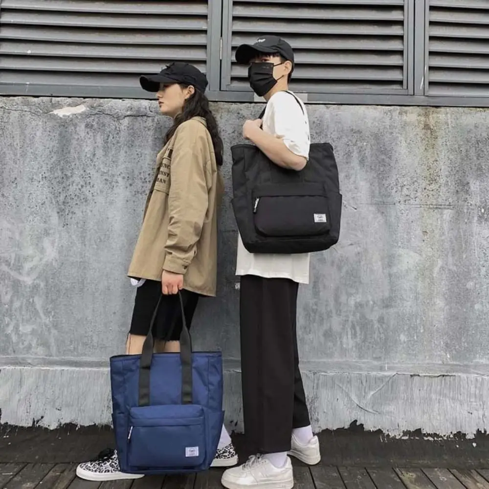 Waterproof Men Shoulder Bag Oxford Cloth Casual Bag Women Tote Bag Big Capacity Simple Women's Handbags Gym Fitness