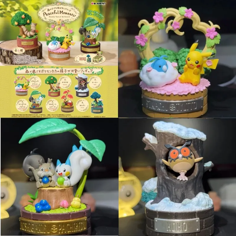 Genuine Re-Ment Pokemon Forest Story 2: Serene Moments - Pikachu & Celebi Figurine Model Toy Gift