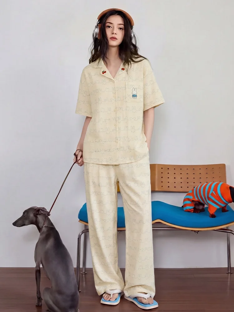 chawang-2026-nuevo-conjunto-de-pijama-de-algodon-puro-azul-claro-de-manga-corta-para-mujer-ropa-casual-con-estampado-para-el-hogar-adecuada-para-usar-al-aire-libre