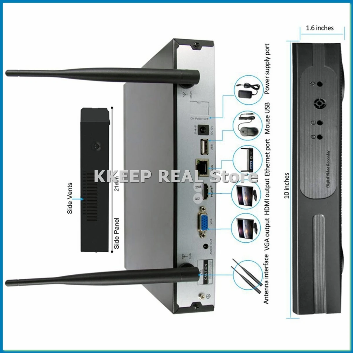 

10CH 265 HD 5MP 3MP 1080P Wireless NVR Recorder Only for Eseecloud Wifi CCTV CAMERA IPPRO APP-A23U