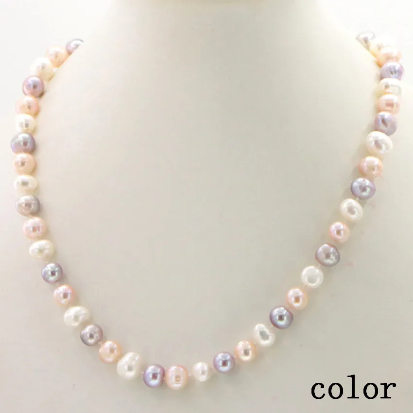 Natural pearl jewelry Wholesale jewelry  Beautiful! Hot  new fashion 8-9MM White Freshwater Cultured Pearl necklace 18\