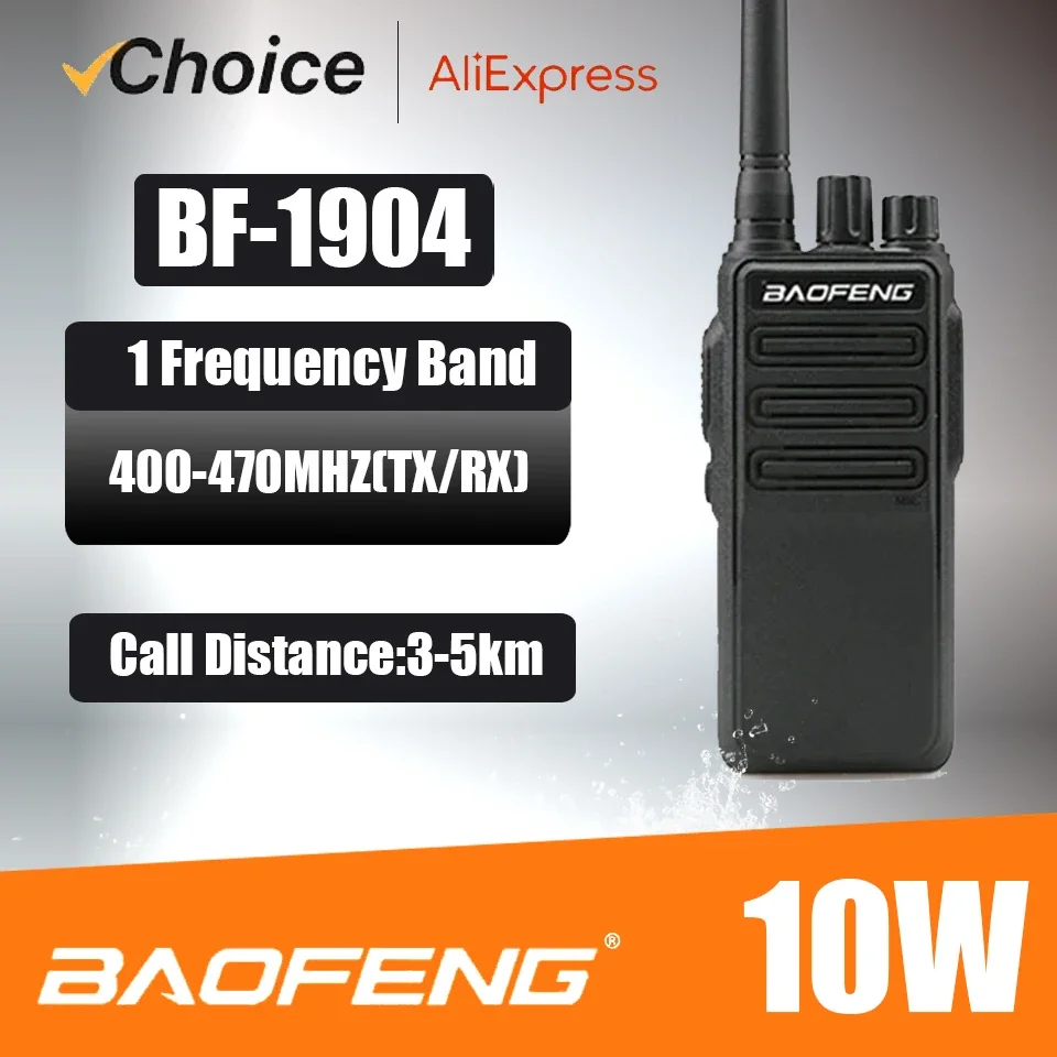 Baofeng-walkie-talkie BF-1904, Radio penetrante de 10W, soporta carga tipo C, de largo alcance, potente y portátil