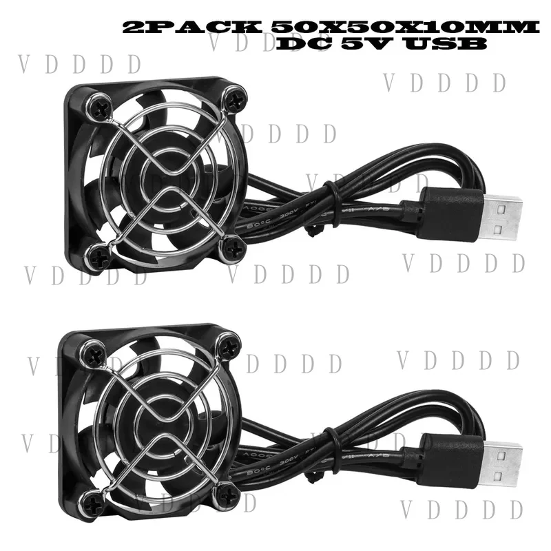 L... 2pcs Dual Ball USB Cooling Fans, DC 5V, Quiet, for DIY, Router, Game Console, TV Box, Power Supply 40mm 50mm 60mm 70mm 80mm